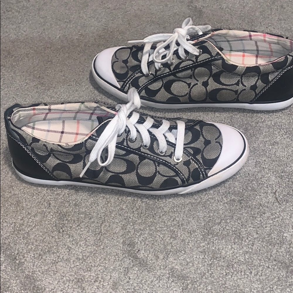 Coach size 10 black logo shoes sneakers